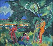 Ernst Ludwig Kirchner Spielende nackte Menschen France oil painting artist